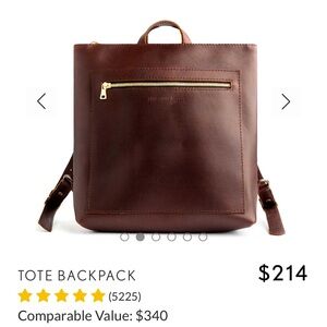 Portland Leather Tote Backpack in Cognac
